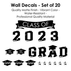 Big Dot Of Happiness Black And White Class Of 2023 Graduation Party Wall Decals Set Of 20 -Finest Home Decoration GUEST b470781b cdee 450d 9b0a a8554a67ba82
