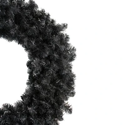 Northlight 36" Black Colorado Spruce Artificial Halloween Wreath - Unlit 4 Northlight 36" Black Colorado Spruce Artificial Halloween Wreath - Unlit - Image 2