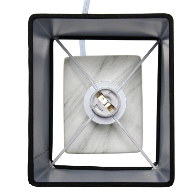 Petite Marbled Ceramic Table Lamp With Fabric Shade - Simple Designs 6 Petite Marbled Ceramic Table Lamp With Fabric Shade - Simple Designs - Image 4