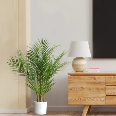 Forever Leaf 30" Artificial Palm Tree In Black Pot, Indoor Artificial Plant For Home Decor 8 Forever Leaf 30" Artificial Palm Tree In Black Pot, Indoor Artificial Plant For Home Decor - Image 6