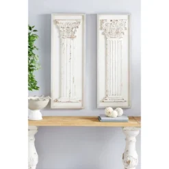 Vintage Wood Greek Columns Wall Decor Set Of 2 White - Olivia & May -Finest Home Decoration GUEST b9304165 6547 4369 ab67 fbbc2428b335