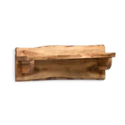 Alpine Live Edge Wood Mantel Shelf Natural Brown - Alaterre Furniture -Finest Home Decoration GUEST b94a2adc 7870 437e 829c 7612051b3ee2