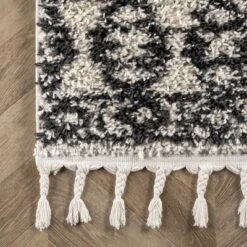 NuLOOM Cassia Moroccan Diamond Shaggy Tassel Area Rug -Finest Home Decoration GUEST ba2b25de ec10 42b0 9744 6a334897caf1