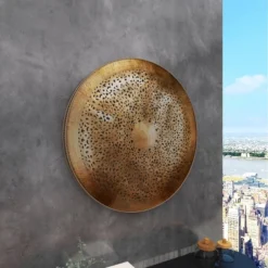 Metal Plate Wall Decor With Moroccan Pattern Gold - Olivia & May -Finest Home Decoration GUEST ba948228 9c85 42ec ae26 9060da941e22