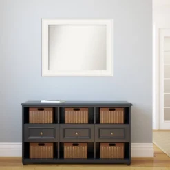 34" X 28" Non-Beveled Ridge White Wall Mirror - Amanti Art -Finest Home Decoration GUEST bb1b9bc3 30ec 4147 ae94 27b9d768cf1e