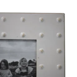 Cream Bubble Pattern 4x6 Inch Enamel Metal Decorative Picture Frame - Foreside Home & Garden -Finest Home Decoration GUEST bb47d6d2 941c 4607 a68f 6ddfb9651bfa