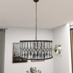 Metal Crystal Embellishments 6 Light Chandelier With Link Style Chain Black - Olivia & May 23 Metal Crystal Embellishments 6 Light Chandelier With Link Style Chain Black - Olivia & May -Finest Home Decoration GUEST bb553d95 abe3 4870 a9cf 746c3aac4ac4