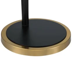 Possini Euro Design Modern Arc Floor Lamp 63 1/2" Tall Warm Gold Black Metal Milky White Glass Shade For Living Room Reading House -Finest Home Decoration GUEST bba5722c 86ba 4ce5 893b 6b6d990dcccf