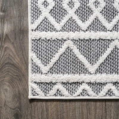 Aylan High-Low Pile Knotted Trellis Geometric Indoor/Outdoor Area Rug - JONATHAN Y 9 Aylan High-Low Pile Knotted Trellis Geometric Indoor/Outdoor Area Rug - JONATHAN Y - Image 7