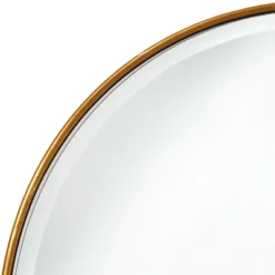 Uttermost Round Vanity Decorative Wall Mirror Vintage Beveled Edge Antiqued Gold Leaf Iron Frame 34" Wide For Bathroom Bedroom Living Room Home House -Finest Home Decoration GUEST be681000 67d5 4f30 99f5 2cfb7516d2b1