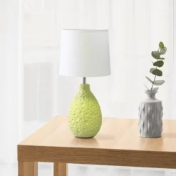 14.17" Traditional Ceramic Texture Thumbprint Tear Drop Table Desk Lamp With Tapered White Shade Green - Creekwood Home 11 14.17" Traditional Ceramic Texture Thumbprint Tear Drop Table Desk Lamp With Tapered White Shade Green - Creekwood Home -Finest Home Decoration GUEST c0043532 1722 4077 b8b6 70801fcef9ef