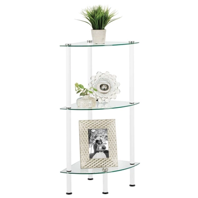 MDesign Glass/Metal Household Corner Organizer Shelf 16 MDesign Glass/Metal Household Corner Organizer Shelf - Image 14