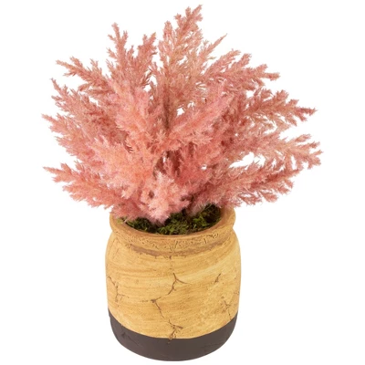 Northlight 12" Pink Cypress Artificial Plant In A Ceramic Pot 4 Northlight 12" Pink Cypress Artificial Plant In A Ceramic Pot - Image 2