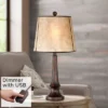 Franklin Iron Works Naomi Industrial Rustic Table Lamp 25" High Bronze With USB Charging Port Mica Shade For Bedroom Living Room Bedside Office Desk -Finest Home Decoration GUEST c38688d2 179b 46c8 9d28 278eca7a1aa9