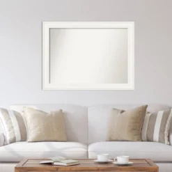 44" X 33" Non-Beveled Ridge White Wall Mirror - Amanti Art 13 44" X 33" Non-Beveled Ridge White Wall Mirror - Amanti Art -Finest Home Decoration GUEST c5d70dc8 9d90 4191 8701 e0d92442402a