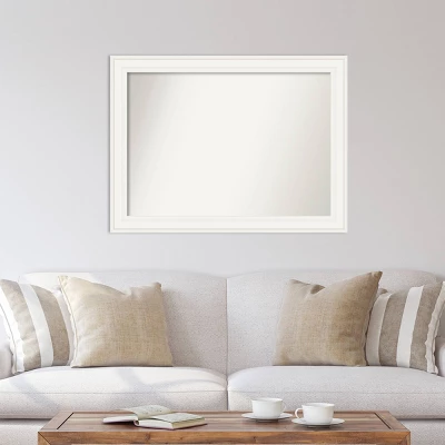 44" X 33" Non-Beveled Ridge White Wall Mirror - Amanti Art 6 44" X 33" Non-Beveled Ridge White Wall Mirror - Amanti Art - Image 4