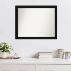 31" X 25" Non-Beveled Avon Black Wall Mirror - Amanti Art 14 31" X 25" Non-Beveled Avon Black Wall Mirror - Amanti Art -Finest Home Decoration GUEST c5f66f1f 1cd6 46e5 94c2 353f1cc99bd8