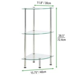 MDesign Glass/Metal Household Corner Organizer Shelf 21 MDesign Glass/Metal Household Corner Organizer Shelf -Finest Home Decoration GUEST c6ccbbea d302 4830 bdee 00f1e6a4759d