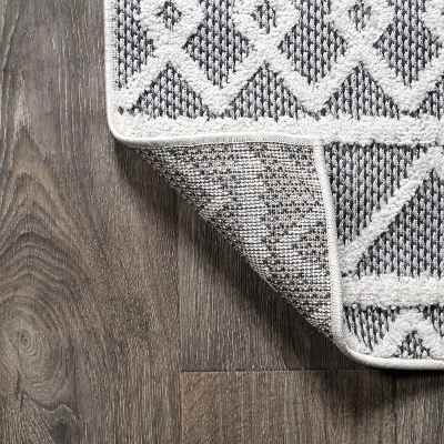 Aylan High-Low Pile Knotted Trellis Geometric Indoor/Outdoor Area Rug - JONATHAN Y 8 Aylan High-Low Pile Knotted Trellis Geometric Indoor/Outdoor Area Rug - JONATHAN Y - Image 6