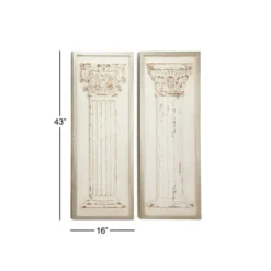 Vintage Wood Greek Columns Wall Decor Set Of 2 White - Olivia & May -Finest Home Decoration GUEST c91effeb 690b 47dc b10b 04951fbb96f8