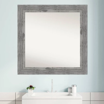 32" X 32" Non-Beveled Bridge Wood Bathroom Wall Mirror Gray - Amanti Art 10 32" X 32" Non-Beveled Bridge Wood Bathroom Wall Mirror Gray - Amanti Art - Image 8
