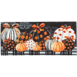 Evergreen Elegant Pattern Pumpkins Set Of 2 Garden Flag And Sassafras Doormat Bundle Set -Finest Home Decoration GUEST c9443a35 d0a2 42bb 9867 af005bd5844b