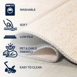 Demie Minimalist Graphic Circle Machine-Washable Area Rug - JONATHAN Y -Finest Home Decoration GUEST c98038c3 47be 4756 b0d7 b904b440a9ed