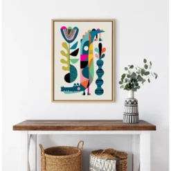 18" X 24" Sylvie Mid Century Crocodile Framed Canvas Wall Art By Rachel Lee Natural - Kate And Laurel -Finest Home Decoration GUEST c9970a3e 6596 4256 9a32 da06d94ac01b