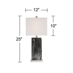 360 Lighting Connie Modern Table Lamps Set Of 2 25" High Black Faux Marble With USB Charging Ports White Rectangular Shade For Living Room House Desk 17 360 Lighting Connie Modern Table Lamps Set Of 2 25" High Black Faux Marble With USB Charging Ports White Rectangular Shade For Living Room House Desk -Finest Home Decoration GUEST c9e5a49e 8c74 471f 87b6 8ce8fcf7d05a