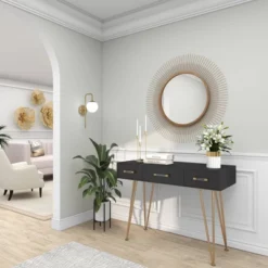 36" Metal Starburst Wall Mirror Gold - Olivia & May -Finest Home Decoration GUEST ca7b324e 32a3 4a79 b4cb 69e459cf489e