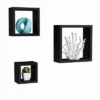 Floating Shelves- Cube Wall Shelf Set With Hidden Brackets, 3 Sizes To Display Decor, Books, Photos, More- Hardware Included By Hastings Home (Black) -Finest Home Decoration GUEST cae6492b 903c 43f5 b822 e4742c4ad8f5
