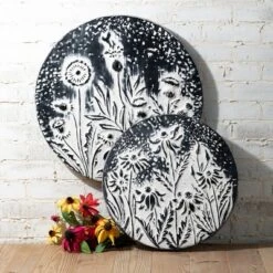 Sullivans Hammered Metal Wall Medallions Set Of 2, 23"H & 18"H Black -Finest Home Decoration GUEST cb9c8a11 50de 4f7f 8a57 c03f85ac5e1a