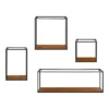 4pc Mallory Wood And Metal Wall Shelf Set Rustic Brown - Kate & Laurel All Things Decor -Finest Home Decoration GUEST cc83c2aa fca1 4f6c b9bc 8a0b87a2ed05
