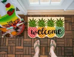 Evergreenful Pineapples Shaped Indoor Outdoor Natural Coir Doormat 1'4"x2'4" Multicolored -Finest Home Decoration GUEST cce89a36 2475 4bcc ab6e 5ca2e93caa89
