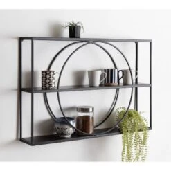 36" X 24" Pirzada Geometric Wall Shelf Black - Kate & Laurel All Things Decor -Finest Home Decoration GUEST cd7a4802 fcdd 4c6a bdd6 dd332bb3c483
