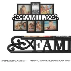 Hastings Home Family Collage Picture Frame With Text Design And 7 Openings For Three 4x6 And Four 5x7 Photos - 23.5" X 16", Black -Finest Home Decoration GUEST cd9ea258 c426 43c0 bdfe e34f5a353aa5
