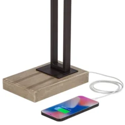 Franklin Iron Works Maricopa Rustic Farmhouse Desk Lamp 21 1/4" High Bronze Metal With USB And AC Power Outlet Mica Shade For Bedroom Living Room Home -Finest Home Decoration GUEST ce3b0853 4f02 4040 b2c2 4f8fd19fe871