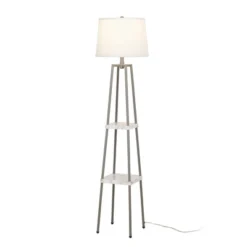 58" Metal Floor Lamp With Shelves (Includes LED Light Bulb) Gray - Cresswell Lighting -Finest Home Decoration GUEST ce8bb2a6 9ea4 44c3 9d32 77ff8426f99c