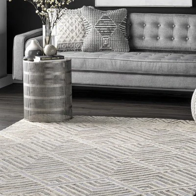 NuLOOM Taytum Handmade Wool Diamond Trellis Area Rug 10 NuLOOM Taytum Handmade Wool Diamond Trellis Area Rug - Image 8