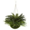 Nearly Natural 13-in Cycas Artificial Plant In Mossy Hanging Basket (Indoor/Outdoor) -Finest Home Decoration GUEST cf6dca98 f1ab 4868 a44a 53b8b372c5a0