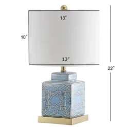22" Ceramic/Metal Catherine Ginger Jar Table Lamp (Includes LED Light Bulb) Blue - JONATHAN Y -Finest Home Decoration GUEST d1972eb0 7950 45a1 90fa 433fc4ce8376