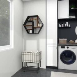 Industrial Wood Wall Shelf Black - Olivia & May -Finest Home Decoration GUEST d20727c3 2cf6 4ace 9cf4 505d971e3d5e