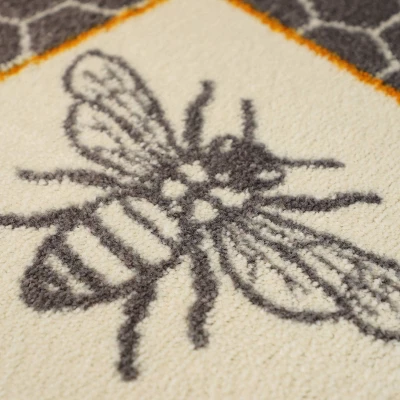 2'x3' ColorStar Bee Hex Door Mat Gray - Bungalow Flooring 8 2'x3' ColorStar Bee Hex Door Mat Gray - Bungalow Flooring - Image 6