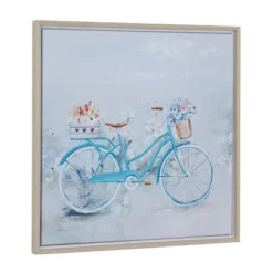Canvas Bike Handmade Framed Wall Art With Tan Frame Blue - Olivia & May -Finest Home Decoration GUEST d288de6e 6cf3 4c34 82f8 bd4dcbc58112