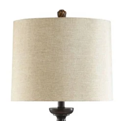 Toffee Wood Traditional Two-Tone Brown Swirled Floor Lamp - StyleCraft