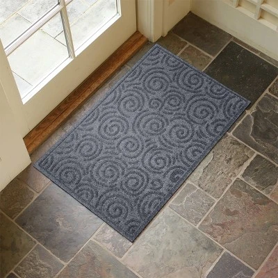 2'x3' Aqua Shield Swirls Indoor/Outdoor Doormat Blue - Bungalow Flooring 4 2'x3' Aqua Shield Swirls Indoor/Outdoor Doormat Blue - Bungalow Flooring - Image 2
