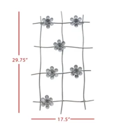 Flower Gray Metal Wall Art - Foreside Home & Garden -Finest Home Decoration GUEST d2f0f4e0 aa29 446b 8090 5fb7c13ea30f