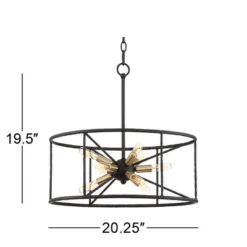 Possini Euro Design La Vista Black Chandelier 20 1/4" Wide Modern Sputnik 9-Light Fixture For Dining Room House Foyer Kitchen Island Entryway Bedroom -Finest Home Decoration GUEST d36ec028 4b97 4617 9dd0 17d7c36e34ba