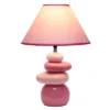 17.25" Contemporary Ceramic Stacking Stones Table Desk Lamp Pink - Creekwood Home -Finest Home Decoration GUEST d3774983 448a 4f19 adf4 1652e01b5102