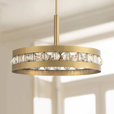 Stiffel Artyom Warm Gold Ring Pendant Chandelier 21 1/2" Wide Modern Clear Crystal Balls 4-Light Fixture For Dining Room House Foyer Kitchen Island 3 Stiffel Artyom Warm Gold Ring Pendant Chandelier 21 1/2" Wide Modern Clear Crystal Balls 4-Light Fixture For Dining Room House Foyer Kitchen Island